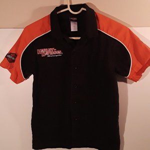 Harley Davidson Boy's Shirt Black/Orange size 8/10
